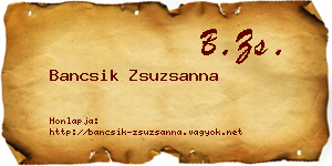 Bancsik Zsuzsanna névjegykártya