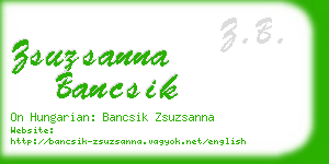 zsuzsanna bancsik business card